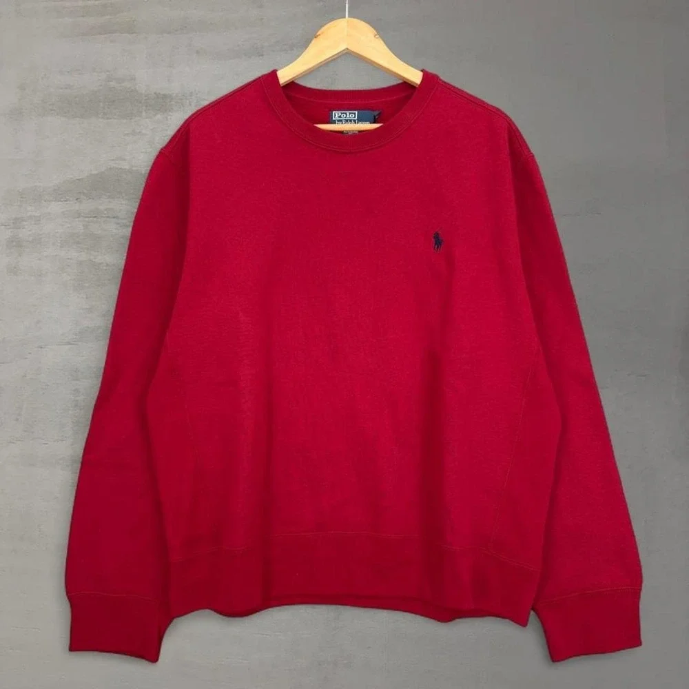 Vintage Polo Ralph Lauren Crewneck Sweatshirt Red Pony Logo Pullover XL